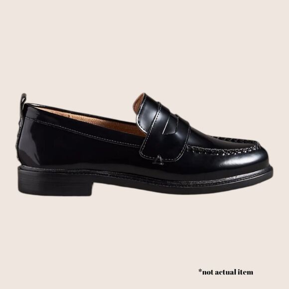 🖤 KELSI DAGGER BROOKLYN LENS PENNY LOAFER BLACK PATENT LEATHER SIZE 8 NWOT - Picture 1 of 10
